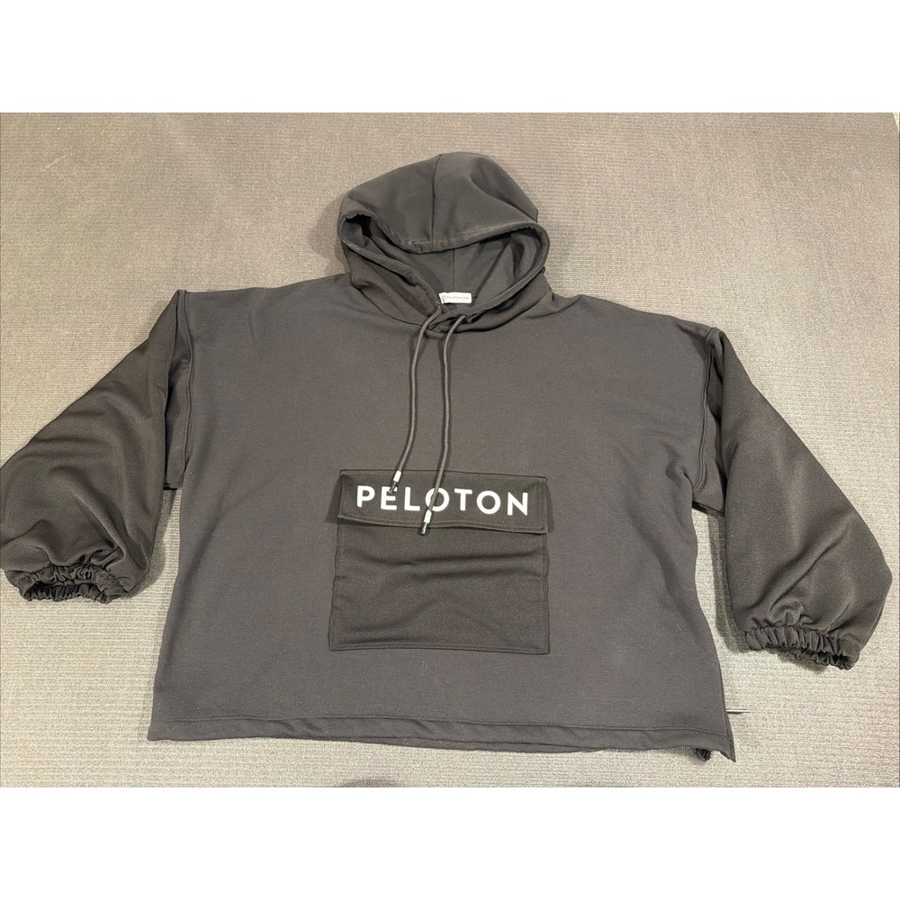 New Peloton Anorak Sweatshirt Hoodie Pullover Logo Jacket Size XXL Black